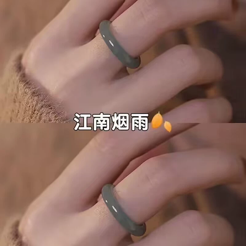 Glass Ring — White Tea Style, Universal Fit, Simple Elegant Design
