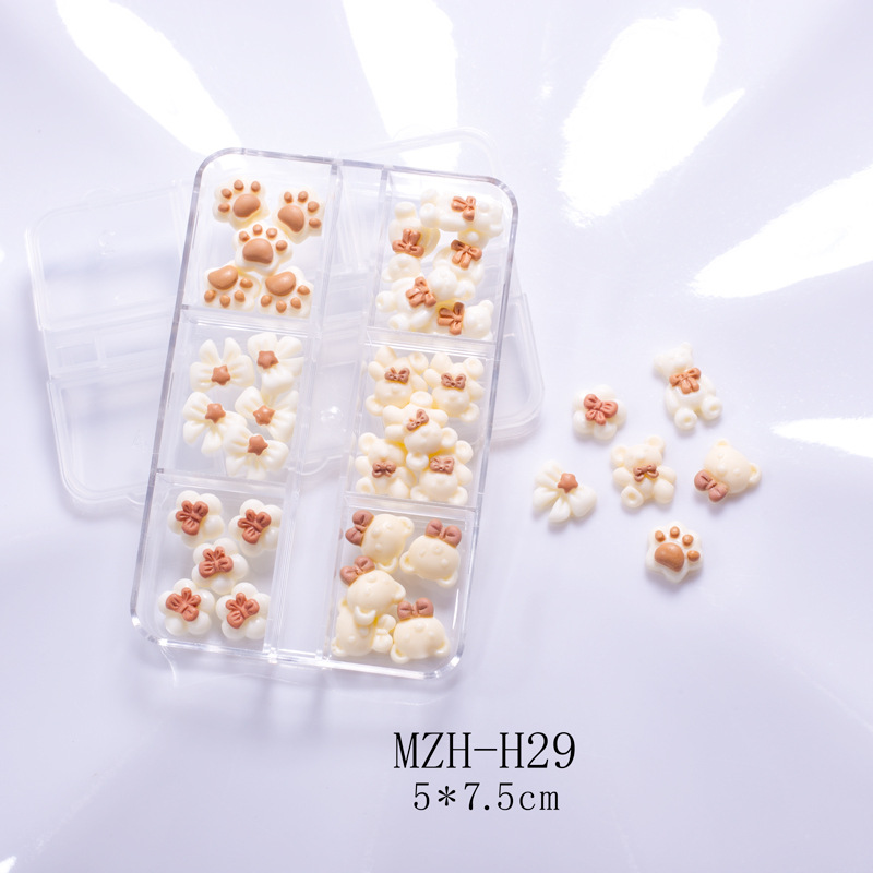 40g Weight Nail Decoration Accessories Nail Supplies 1 Set Quantity Resin Material Cartoon, Heart Shape, Bow Knot Pattern Casual, Sweet Style Manicure Butterfly Ornament Long Boxed Crooked Heart Cartoon Bear Bottoming Drill Christmas Bowknot Nail Ornament Ornament Mixed 12