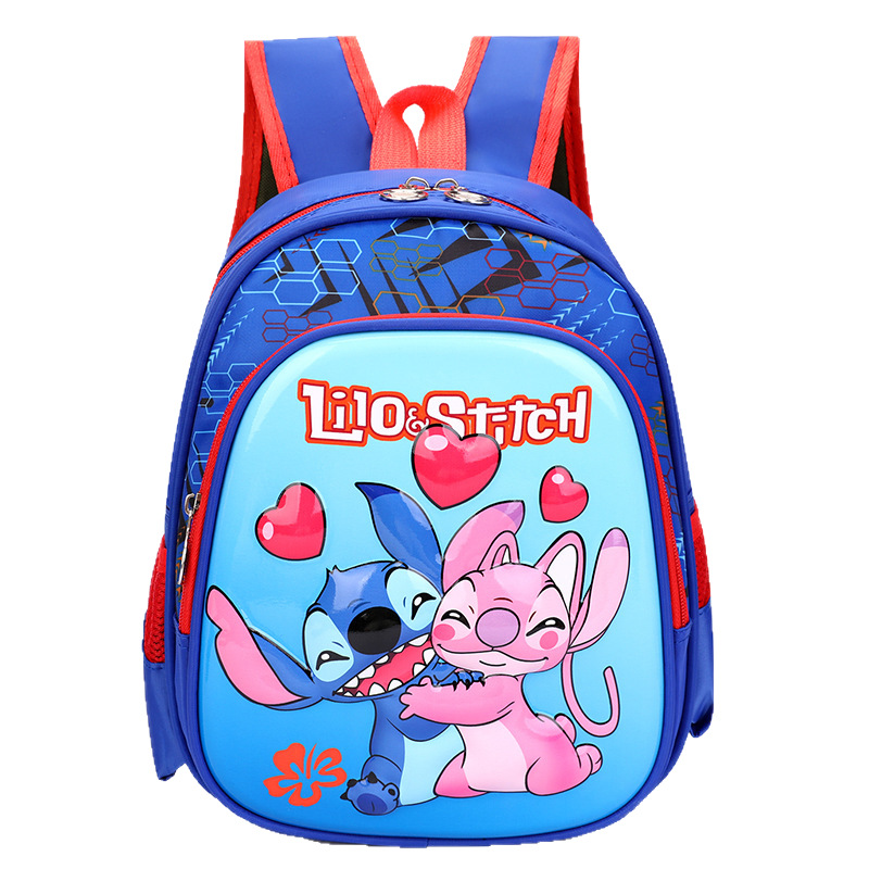 Mochila de dibujos animados Stitch de carcasa dura de 12 pulgadas al por mayor Mochila de jardín de infantes ultraligera Mochila para niños de 3-4 años