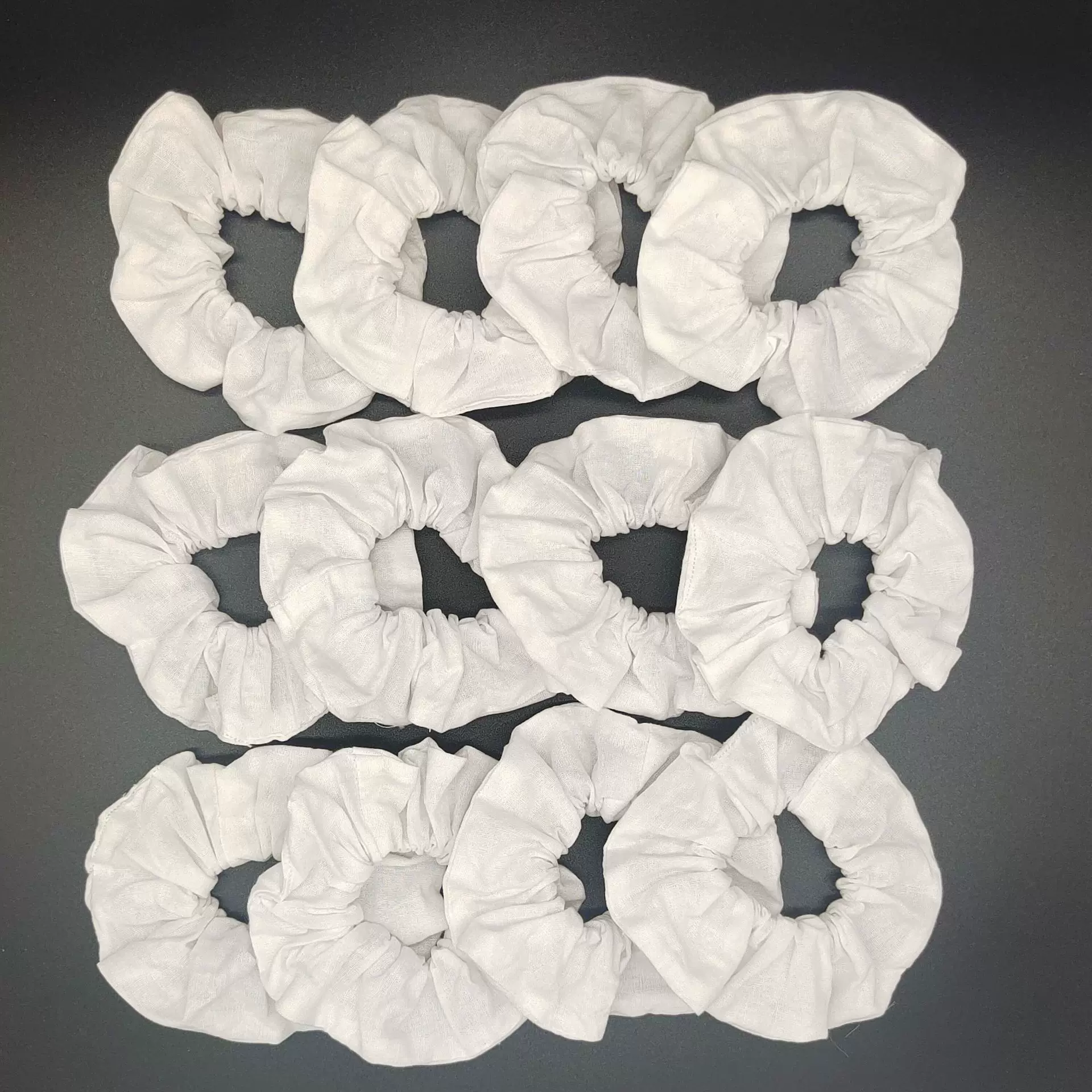 亚马逊扎染白色棉料时尚大肠发圈日常发绳扎头发圈