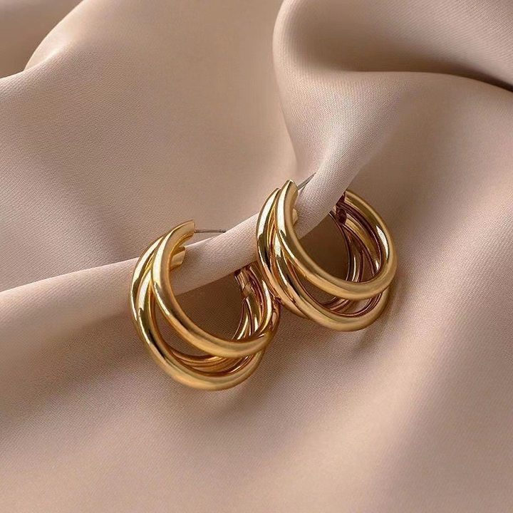 Sister-in-law's same style circle earrings-silver needles