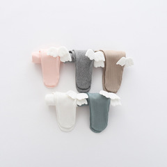 2021春季新款兒童褲子春秋翅膀高腰女童打底褲包腳嬰幼兒褲子薄款