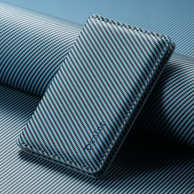 Suitable for Apple Samsung Android Universal Magsafe Magnetic Carbon Fiber Pattern Card Holder Leather Wallet Mobile Phone Holder