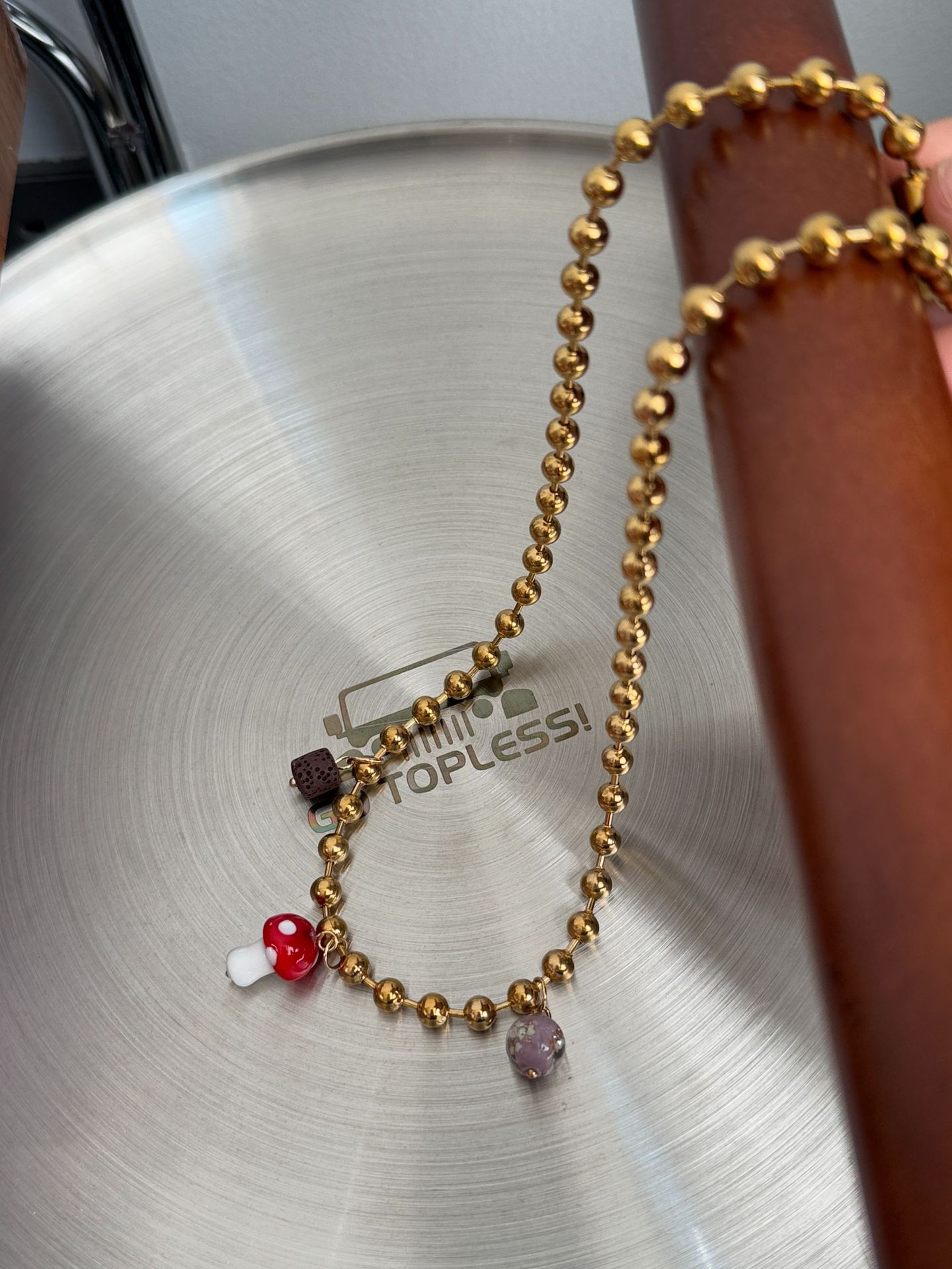 18g Weight glass Pendant Material Pendant Necklace Classification Titanium Steel Chain Material ball chain Chain Type 1 Piece Quantity Holiday, Daily, Selfie Occasion Titanium Steel Material Mushroom Pattern Women's Gender Plating Design Casual, Elegant, Lady Style Wholesale Jewelry Casual Elegant Lady Mushroom Titanium Steel Plating Pendant Necklace Ball Chain 5