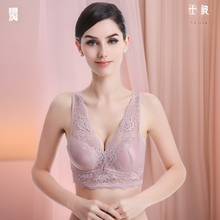 新款无钢圈性感蕾丝美背大码聚拢文胸背心式运动睡眠厂价批发跨境
