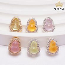 14K����ɫ΢肺��J�����Ƕ��ʯͨ���Ʒ���diy�ֹ��������