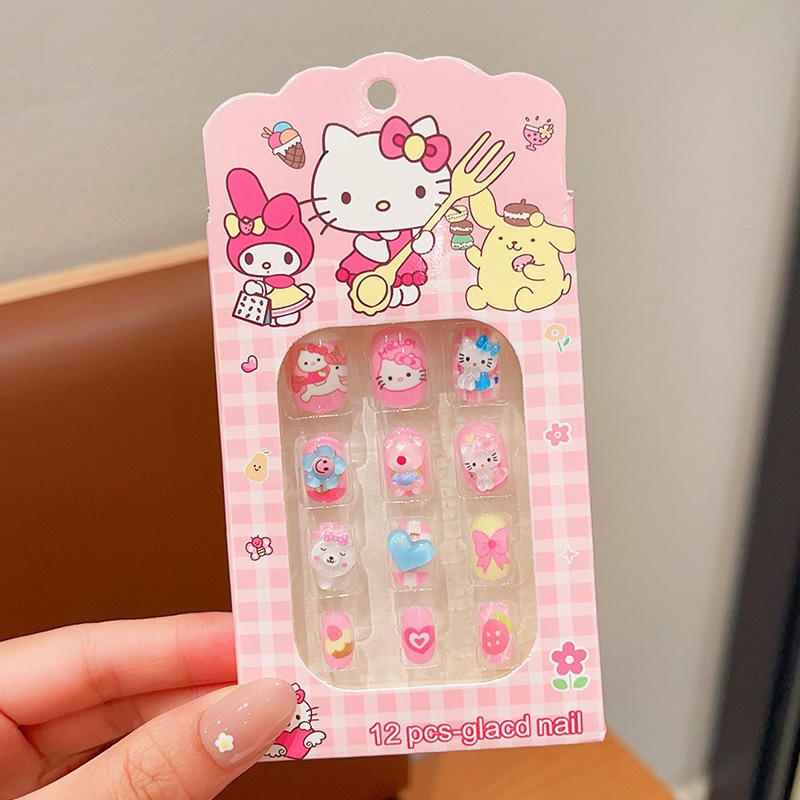Niños parches de uñas super lindas chicas lindas usan pegatinas de dibujos animados de uñas seguras desmontables parches de uñas al por mayor image 133