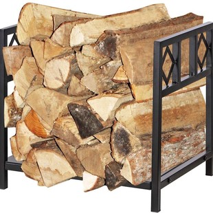 Iron Simple Firewood Rack Indoor and Outdoor Decorative Firewood Rack Wood Storage Rack