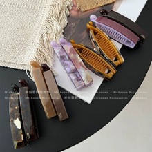 韩国进口FRANCE简约香蕉夹气质优雅马尾竖夹宽边法式扭扭夹