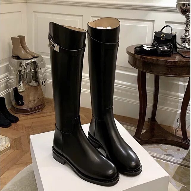 Ready in Stock and Shipped in Seconds! British Style Leather Buckle High Knight Boots over the Knee Boots 2025 Autumn New Soft Leather Boots