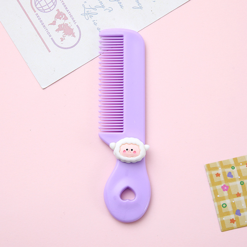 Nuevos niños pequeño peine de dibujos animados mini portátil Bangs pelo roto cabeza redonda peine de dientes peine de pelo de niña