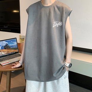 Sleeveless T-Shirt Trendy American Style Vest for Men 2025 New Summer Versatile Casual Sports Loose Simple