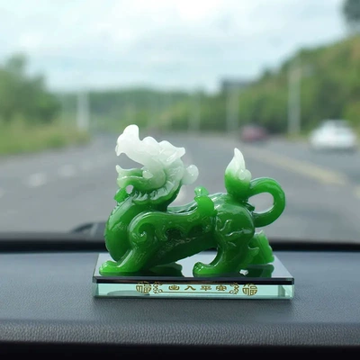 Car Ornaments Car Seat Perfume Car Interior Decoration Aromatherapy Car Pixiu Ornaments Car Kirin Ornaments Supplies (Car ornaments) - emerald-green-brave
