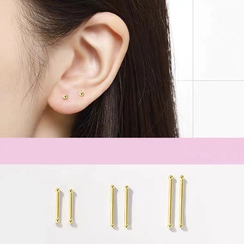 Pure Silver Stud Earrings for Women - Minimalist and Unique Design, High-End Earring Accessories for Sensitive Ears, Stylish Ear Bone Studs for Wholesale