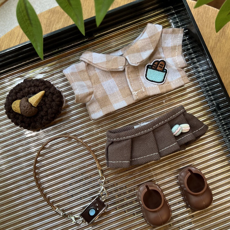 [Baby Clothes Accessories] First, Second and Third Generation Labubu Dolls Dress up Accessories Dark Brown Baby Clothes Accessories
