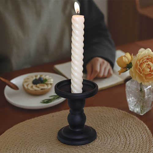 American retro black iron candlestick home candlelight dinner table decoration ornaments B&B decoration photography props