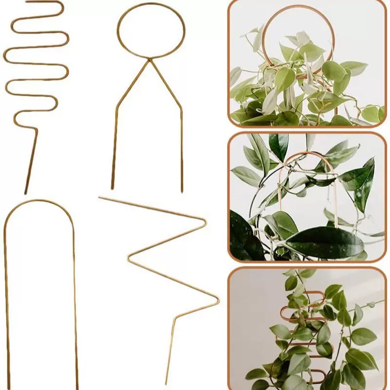 跨境专供 花园植物攀爬支撑架 创意花盆支架几何形金属铁艺固定杆