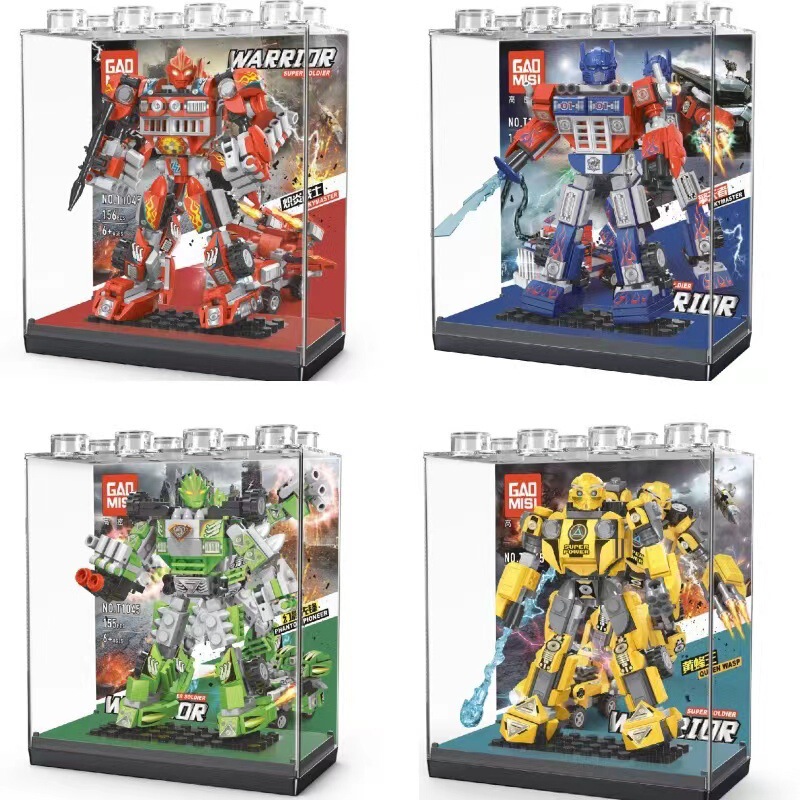 Compatible with Lego Transforming Mecha Car Building Block Models, Small Particle Assembly, Kindergarten Gift, Mechanical Puzzle