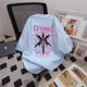 American Letter Printed Short-Sleeved T-Shirt for Women 2024 New Summer Round Neck Campus Style Loose Trendy Casual Letter Top