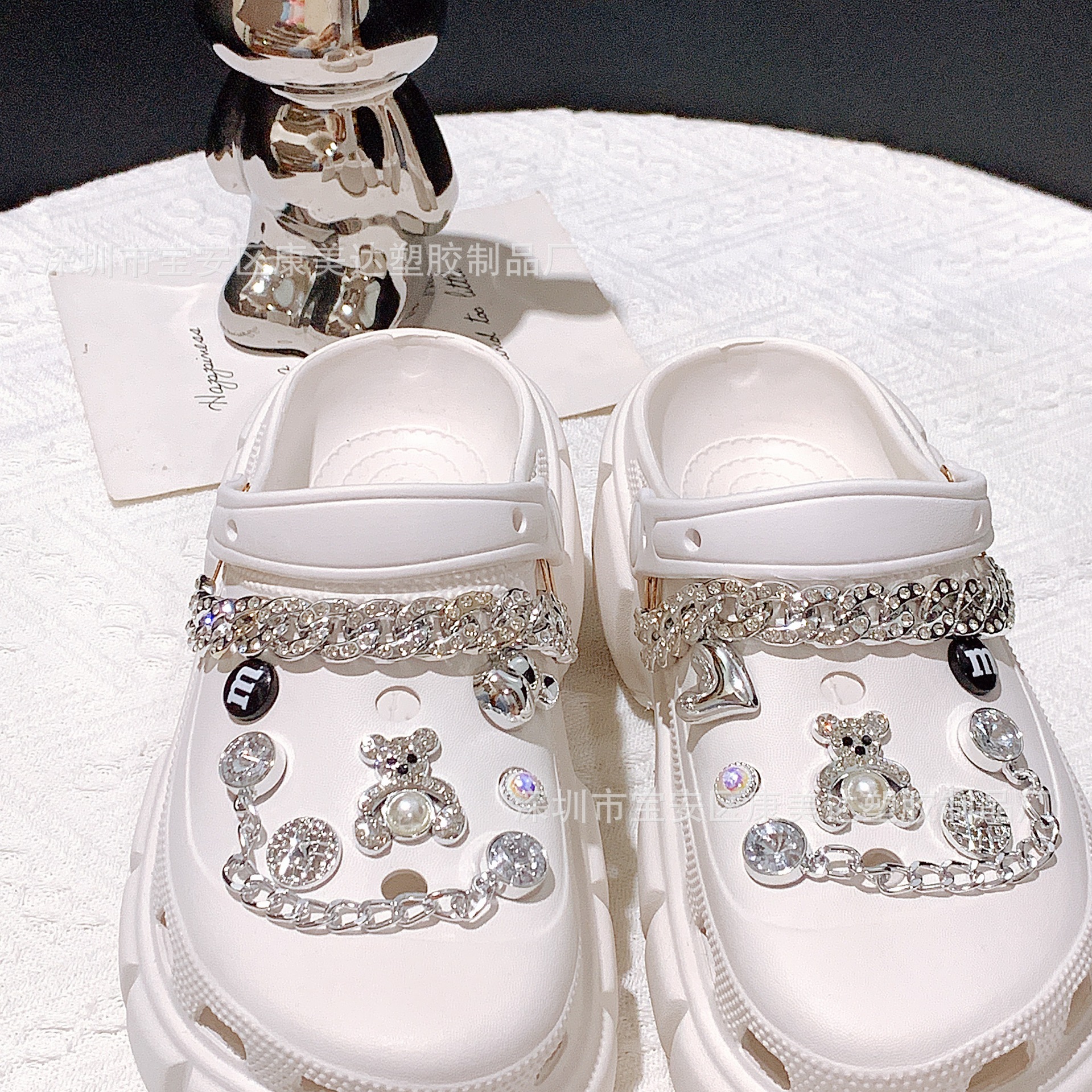 K87-hug 곰 사랑 세트 실버 모조 다이아몬드 체인 (신발 제외)