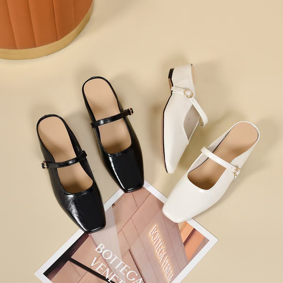 Dép sandal nữ da thật đầu vuông, mũi kín, tăng chiều cao bên trong — màu đen chi tiết 8
