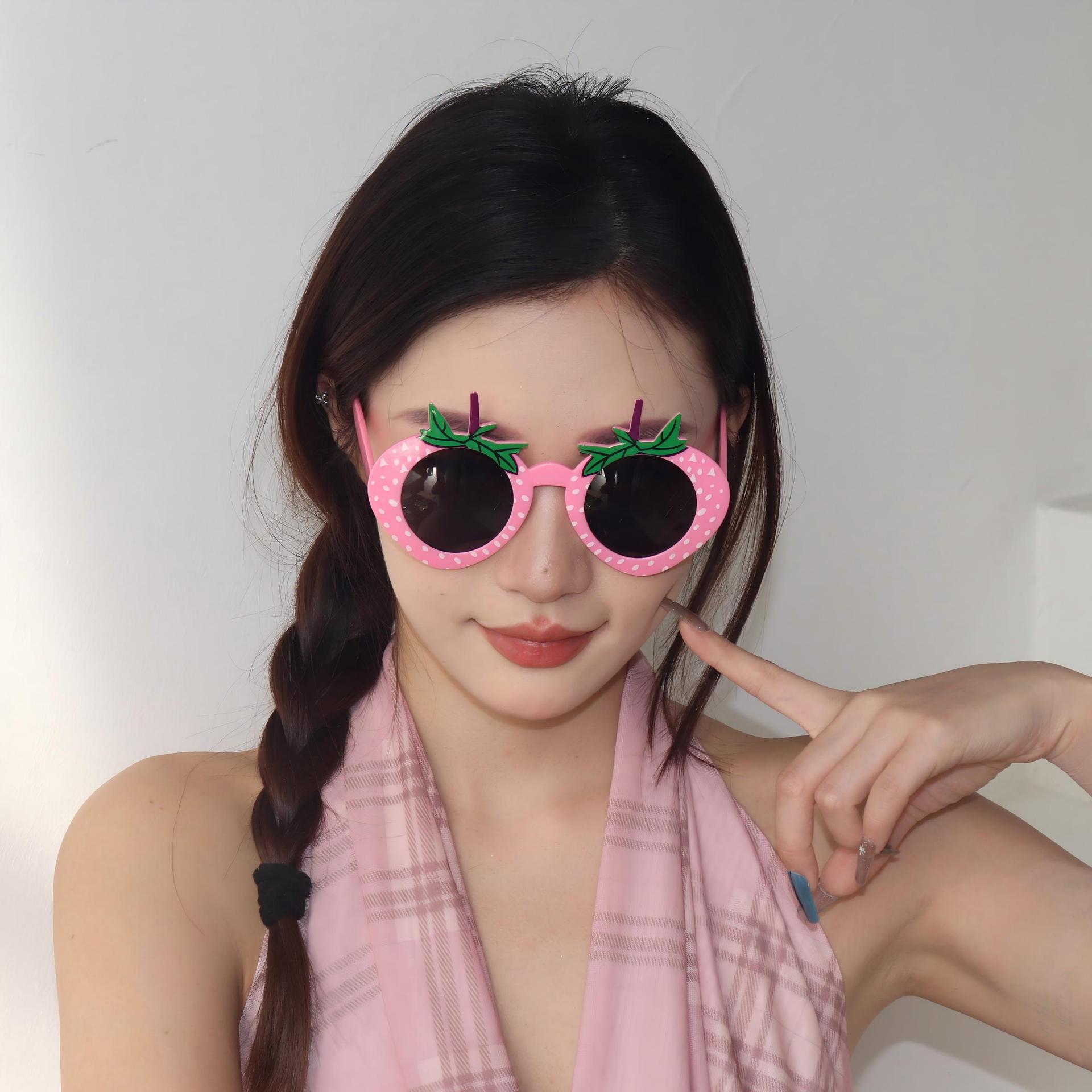 Gafas de Fiesta con Forma de Fresa de ABS para Fiestas de Verano y Fotografía