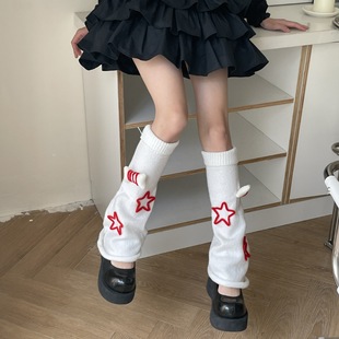 Japanese Harajuku Millennium Spice Girls Y2K Tuku Star Bone Subculture Knitted JK Pile Socks Leg Socks
