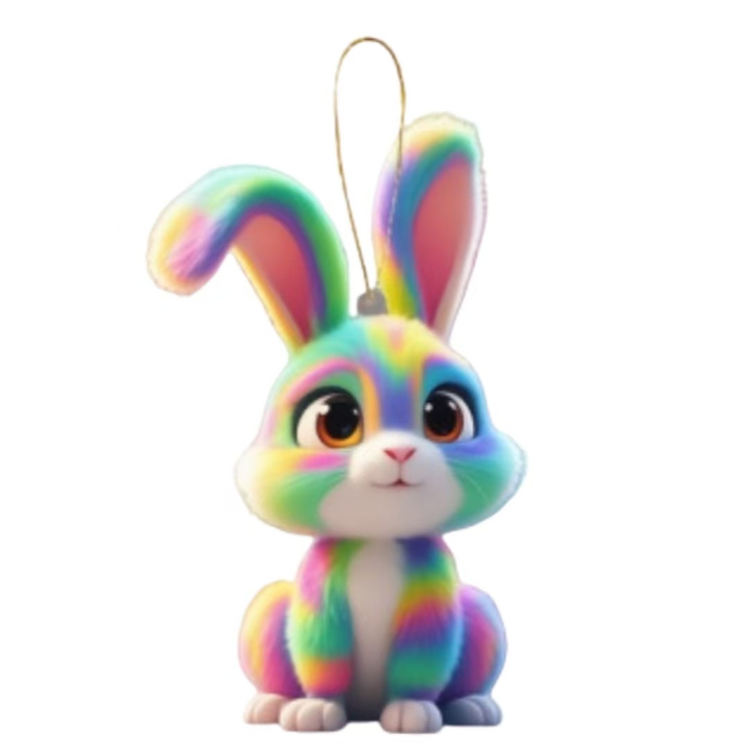 Nuevos productos de Pascua transfronteriza acrílico plano flor Dan lindo conejo colgante de coche Navidad Decoración de Acción de Gracias image 7