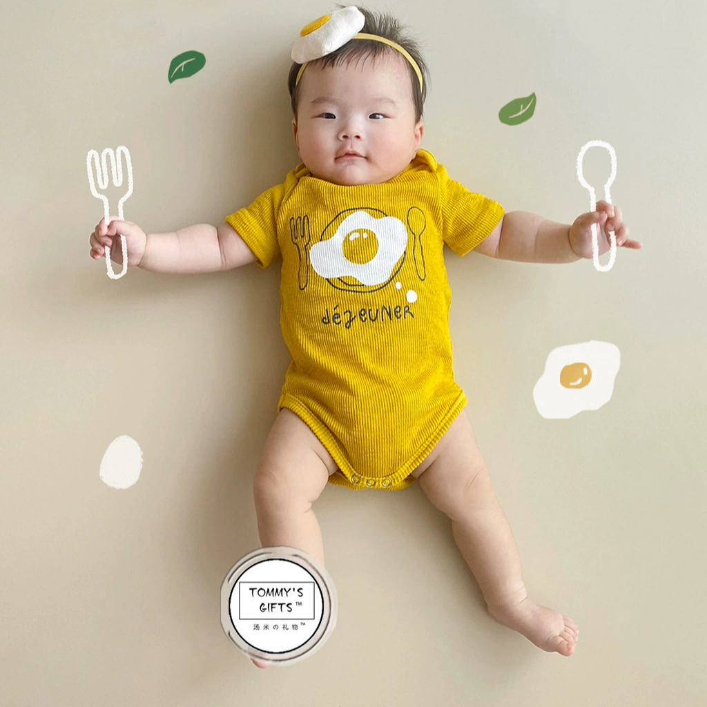 Детский комбинезон в корейском стиле Ins, летний, новый, с принтом яйца, ромпер для малышей, детский слип