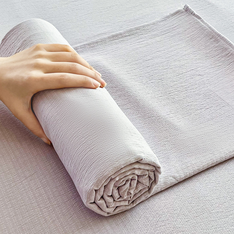 Sábanas de gasa de doble capa de una sola pieza nueva, sábana para dormir desnuda, juego de tres piezas, cama doble de celebridades de Internet, cama kang, sin correr, sin resbalar