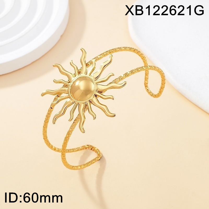 Brazalete solar abierto dorado de estilo europeo y americano para mujeres ligero lujo pequeño diseño de moda personalidad de esmeralda joyas de brazaletes universales