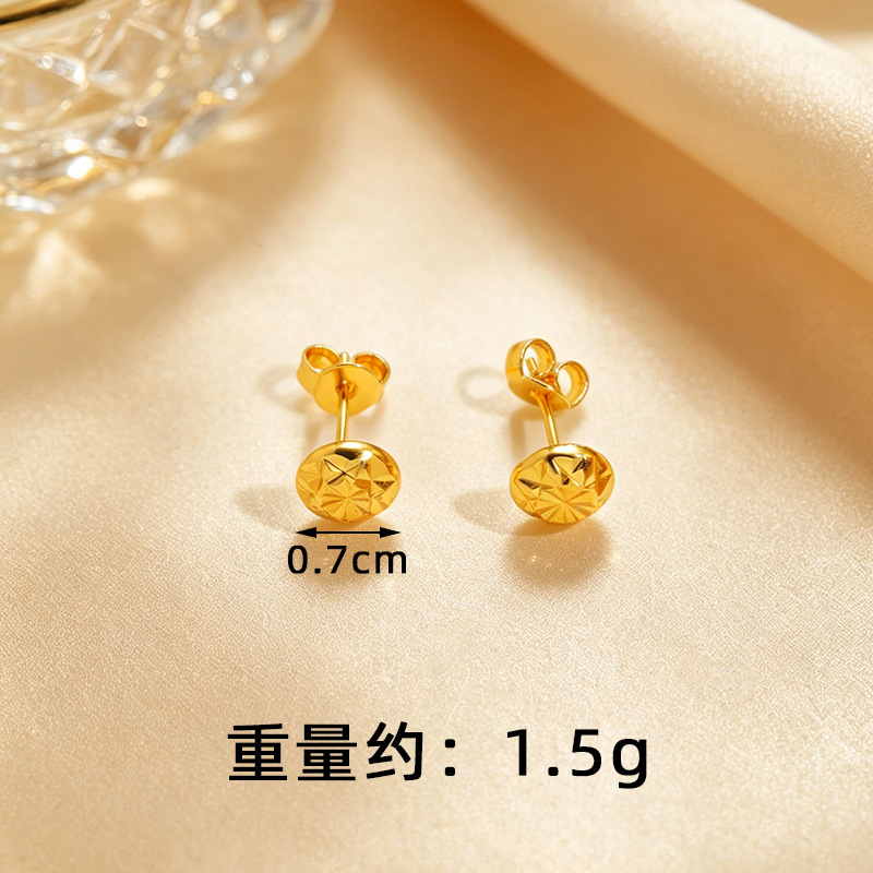 Broqueles de Flores para Mujer de Cobre Dorado