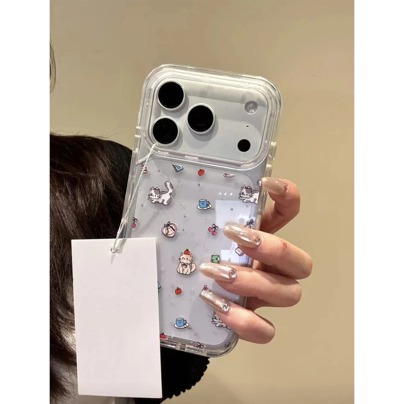 Star Spotted Cat Suitable for Apple 17 Promax Mobile Phone Case Ip16 Transparent 15 Space Shell 14 Cute 13 Soft
