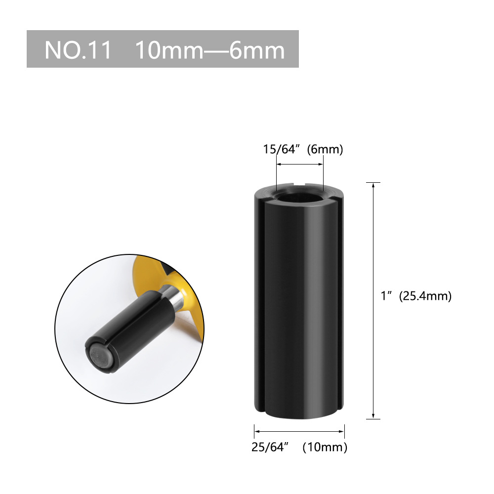 Cortador de fresado clip de conversión máquina de grabado adaptador de máquina de recorte de conversión multi-especificación Chuck carpintería fresado cortador mango de conversión