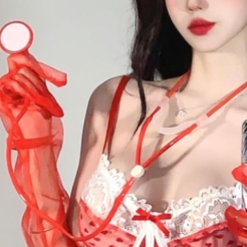 Rose Cloud Stethoscope Sexy Nurse Uniform Set Accessories Personal Stage Effect Props Role Play One Piece