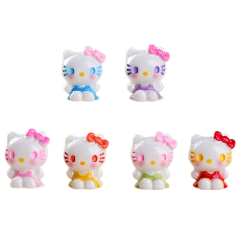 Брелок (Hello Kitty) сидящая Китти из смолы, аксессуар для рукоделия, 1,6×1,2×2 см, лёгкий