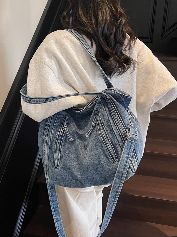 Bolso de hombro de mezclilla de nuevo estilo de moda transfronteriza 2025 bolso de mensajero de alta calidad de gran capacidad