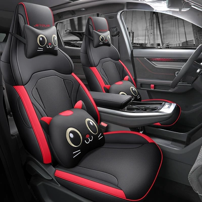 Modelə uyğun (Original) oturacaq örtükləri: Seat Cushion Decoration Supplies Four - black-and-red-cartoon-version-note-the-model-year-rear-half-pack