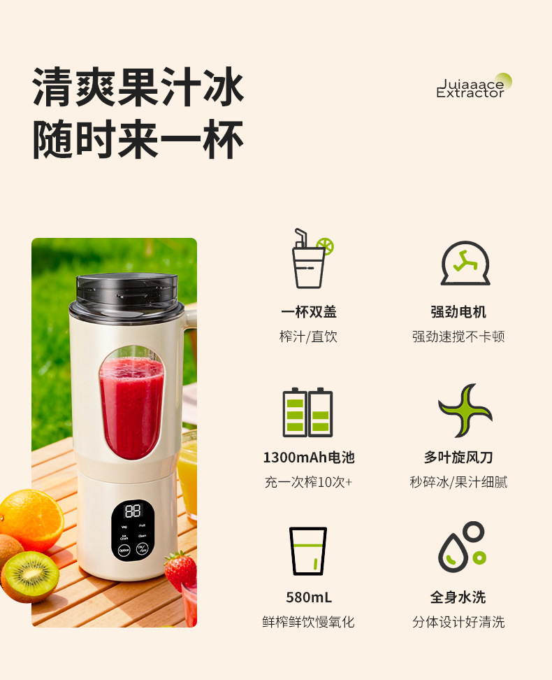 Cross-border New Portable Juicer Cup Home Mini Multifunctional Electric Small Juice Maker Juicer Cup USB Charging