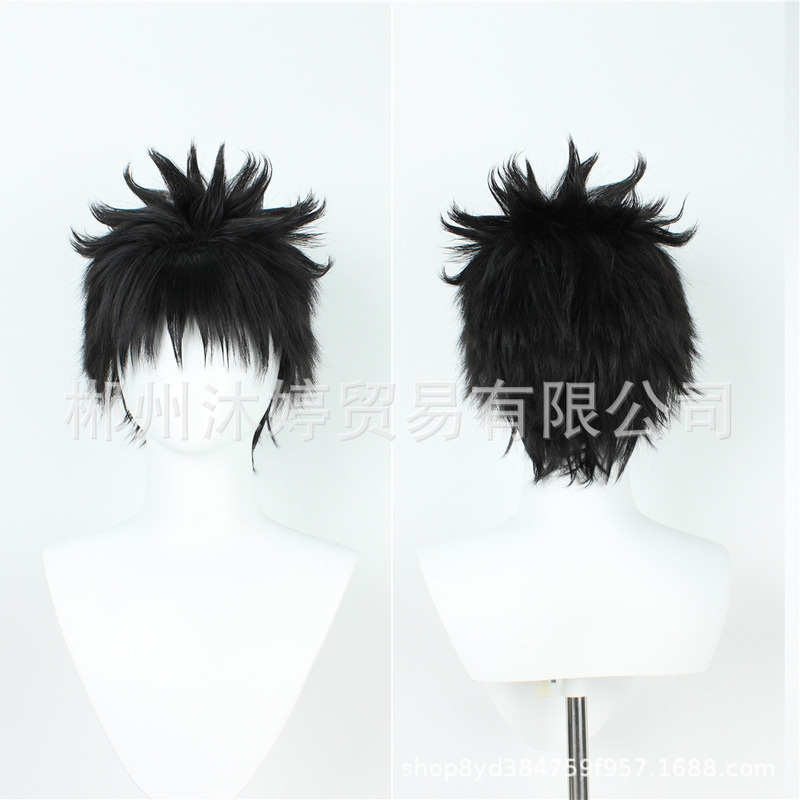 Naruto Uchiha Obito Cos Wig with Hair Top and Reversed Short Hair Factory Direct Sale