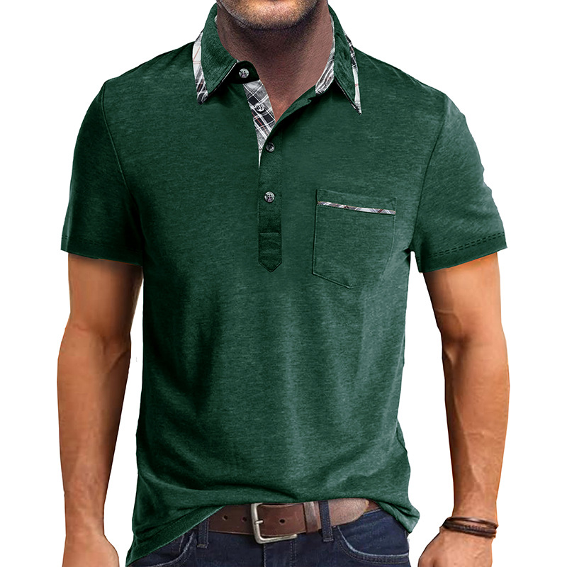 Verano nuevo estilo de los hombres europeos y americanos camiseta de solapa de manga corta para hombres de comercio exterior camisa POLO para hombres Amazon casual top al por mayor