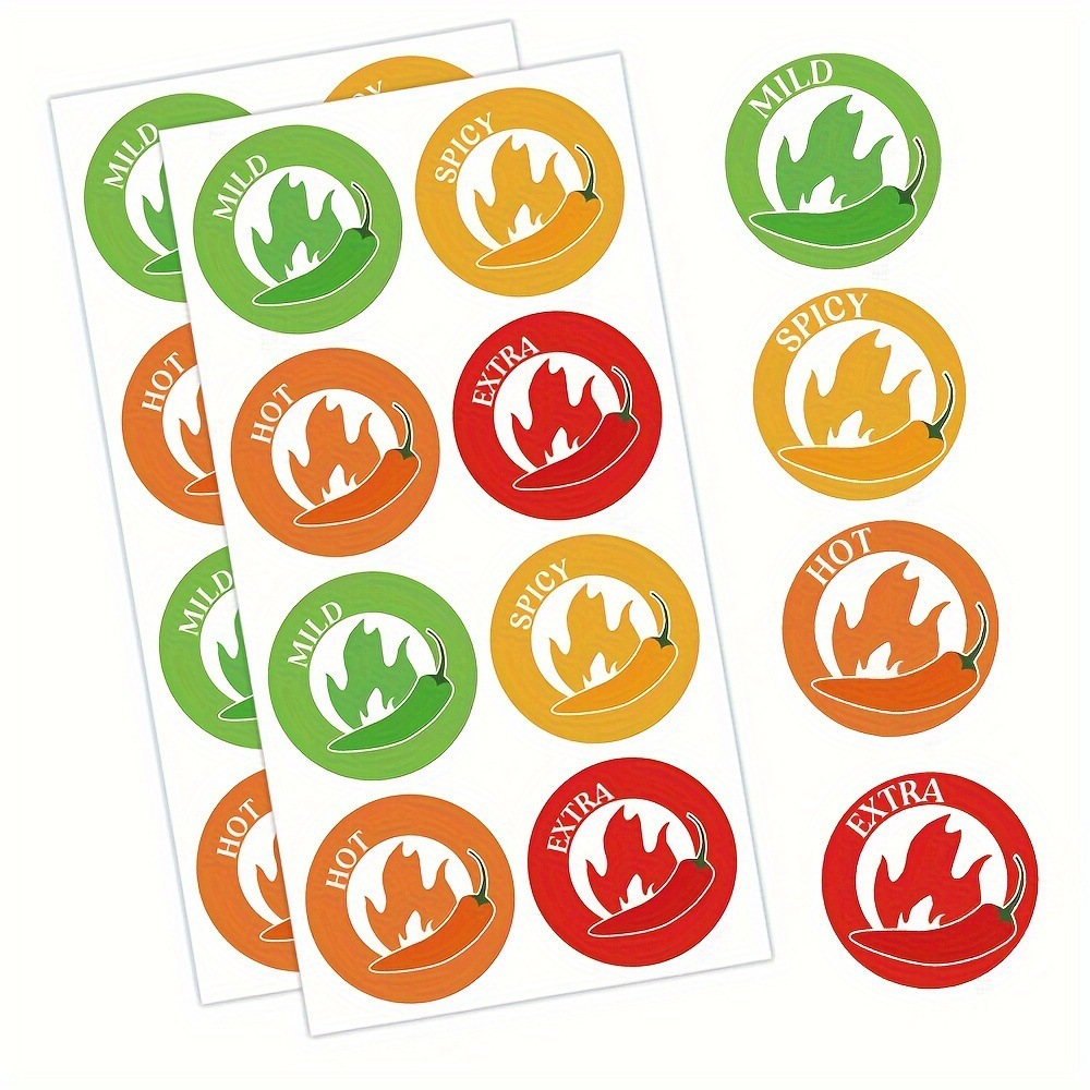 亚马逊热销现货辣味指示贴纸辣椒标签食品警告辛辣标签辣味贴纸