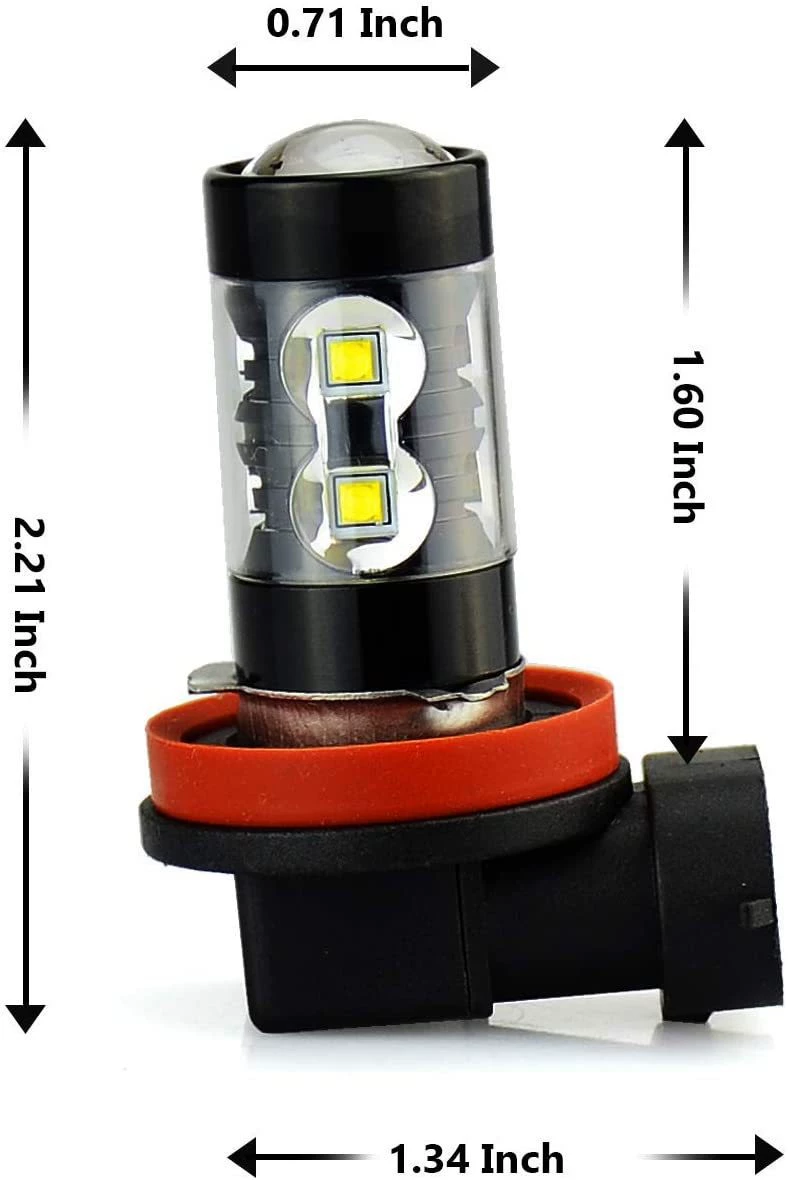 Автомобильная LED противотуманная лампа высокой мощности H11 50W, передняя противотуманная фара H8 H9, яркая анти-туманная лампа