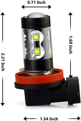 Tcyato Car Led Fog Lights High Power H11 50W Front Fog Lights H8 H9 High Brightness Anti-Fog Lights (Fog lamp) - lens-fog-lamp-h11