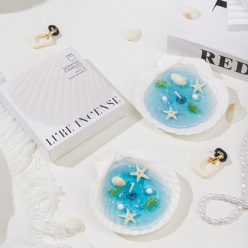 Bougie gelée océanique artisanale en cire, forme à faire soi-même, ornement d'aromathérapie, cadeau, décoration, parfum d'anniversaire créatif_voghion.com