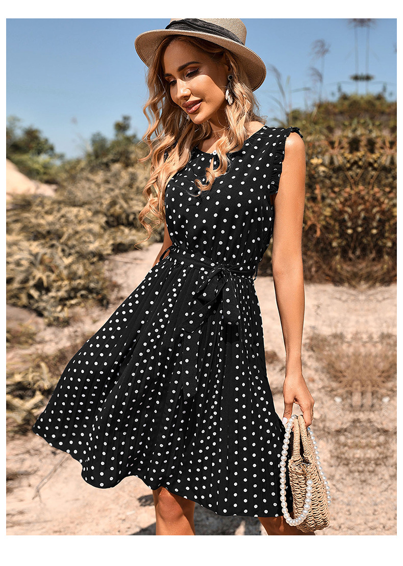 Printing Design Elegant Style Wholesale Women'S Elegant Printing Polka Dots Daily Street Round Neck Short Sleeve Regular Dress