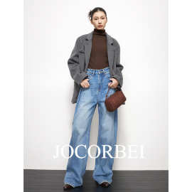 JOCORBEI【慵懒松弛感】阔腿牛仔裤女宽松显瘦休闲老钱风拖地裤