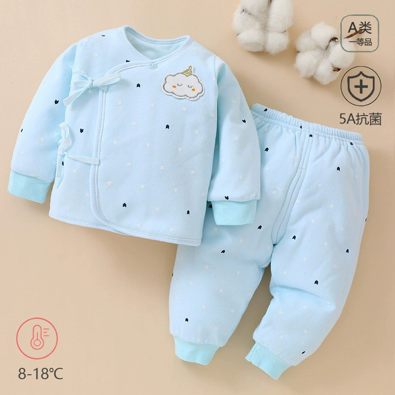 Зимняя Одежда для новорожденных 0-3 Хлопковое утолщенное стеганое нижнее белье без костей Детская одежда для монаха Костюм на шнуровке 1