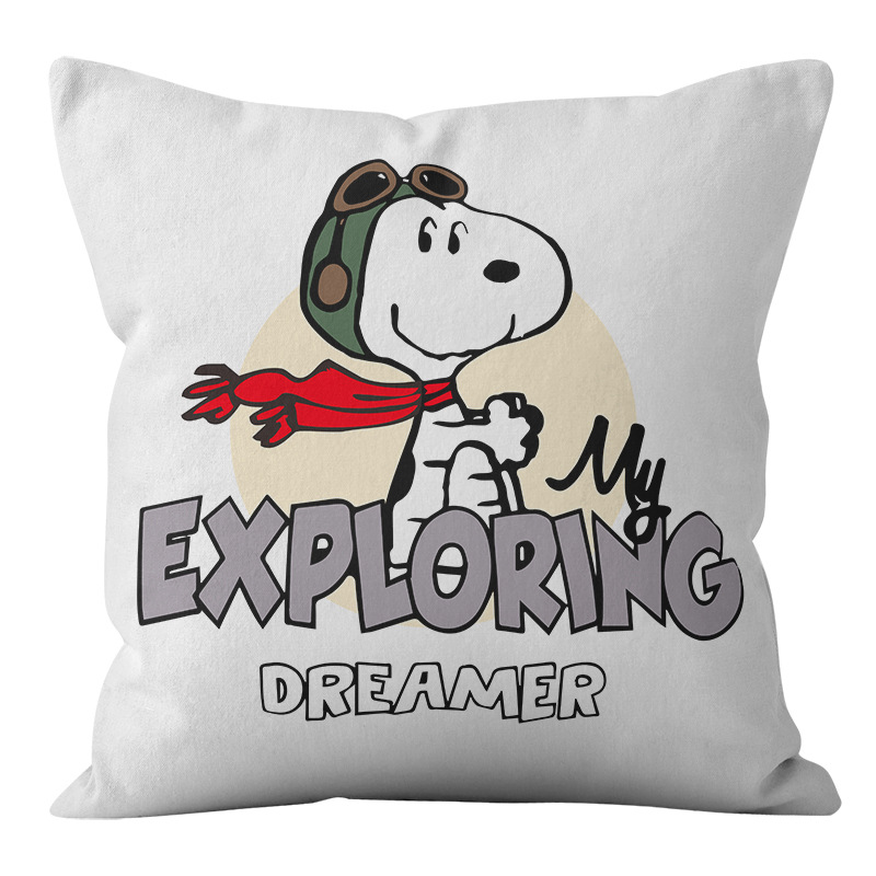 Animación dibujos animados Snoopy almohada cubierta sofá sala de estar dormitorio cojín almohada decoración del hogar simple almohada cubierta