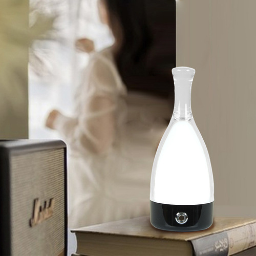 Wine bottle table lamp ins style light luxury creative bedroom bedside lamp internet celebrity Qingba model room decoration rechargeable table lamp